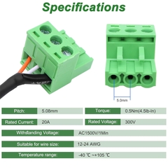 Phoenix Cable XLR 3P Female to PHX3M NBKF/2EDG-5.08 3pin PCB Screw Terminal Block Adapter Connector Cord for Speakers