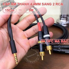 Cáp BAL 4.4 sang 2 đầu hoa sen đồng mạ bạc có thể dùng cho 2 loa 2 bên