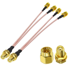 Cáp chia đầu SMA cái sang 2 đực cho Anten sóng wifi Bộ đàm - SMA plug coaxial cable splitter for network devices, walkie-talkies, radios, and drones.