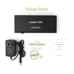 Bộ chia HD 4 cổng hỗ trợ 4K 3D Ugreen 40202 - 1x4 HDMI amplifier splitter support 4K30Hz