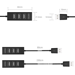 Bộ chia USB 4 cổng V2.0 - USB HUB 2.0 4 port Unitek Y-2140 cáp dài 80Cm