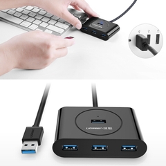 Bộ chia 4 cổng USB 3.0 Ugreen CR113 20290 cáp dài 50Cm có hỗ trợ nguồn ngoài