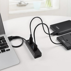 Bộ chia 4 cổng USB 3.0 Unitek Y-3089 có cổng hỗ trợ nguồn ngoài