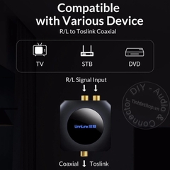 Bộ chuyền âm thanh AV sang quang coaxial cho loa Soundbar - Analog to digital