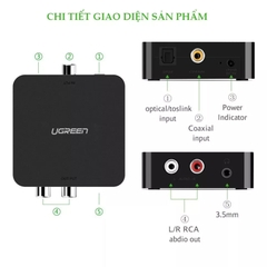 Bộ chuyển Quang optical Coaxial sang AV 3.5mm Ugreen 30523