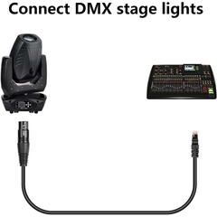 Dây canon cái 5 chân sang RJ45 cắm điều khiển cho KTV Đèn sân khấu Mixer - DMX XLR 5 Pin Female To RJ45 Male Cable  For Led Lighting DMX512 Decoders