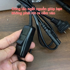 Cáp nguồn 2 chân tròn số 8 có công tắc cho TV Đài Cát sét Loa kéo.v.v. - 2-pin C8 AC power cord with switch NEMA 1-15P to IEC320 C7 figure-8