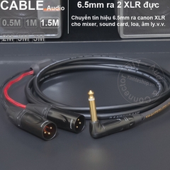 Dây 6 ly sang 2 canon đực DIY 0.5 đến 5 mét - 6.35mm mono to 2 XLR male audio cable