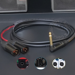 Dây 6 ly sang 2 canon đực DIY 0.5 đến 5 mét - 6.35mm mono to 2 XLR male audio cable