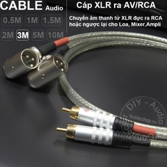Dây Canon ra AV 1 cặp DIY 0.5M đến 5M - Cáp XLR đực sang AV vuông góc