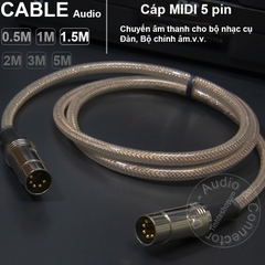 Cáp MIDI DIN 5 pin cho nhạc cụ đàn âm thanh Châu Âu DIY 0.5M đến 5M - MIDI DIN 5pin male cable