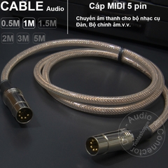 Cáp MIDI DIN 5 pin cho nhạc cụ đàn âm thanh Châu Âu DIY 0.5M đến 5M - MIDI DIN 5pin male cable