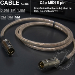 Cáp MIDI DIN 5 pin cho nhạc cụ đàn âm thanh Châu Âu DIY 0.5M đến 5M - MIDI DIN 5pin male cable
