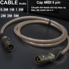 Cáp MIDI DIN 5 pin cho nhạc cụ đàn âm thanh Châu Âu DIY 0.5M đến 5M - MIDI DIN 5pin male cable