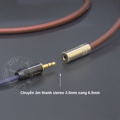 Cáp 3.5 sang 6.5 stereo DIY dài 0.2 mét đến 5 mét - 6.5mm male to 3.5mm female cable