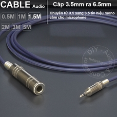 Cáp nối 3.5 ra 6.5 mono cho microphone Máy trợ giảng Loa kéo DIY 0.5M đến 5M