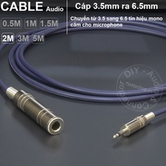 Cáp nối 3.5 ra 6.5 mono cho microphone Máy trợ giảng Loa kéo DIY 0.5M đến 5M