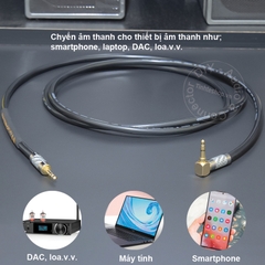 Dây 2 đầu 3.5 đồng mạ bạc đầu thẳng đầu chữ L - Silver plated copper AUX audio cable straight and right angle plug