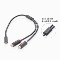 Cáp chia audio 3.5mm cái ra 2 đầu AV RCA cái 25Cm Ugreen 10562