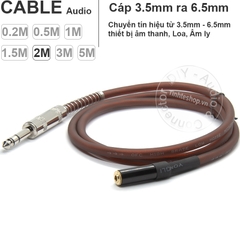 Cáp 3.5 ly sang 6.5 ly stereo DIY 0.2M đến 5M - 3.5m female to 6.35mm female cable