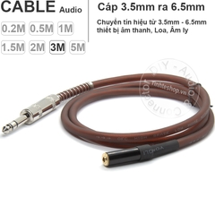 Cáp 3.5 ly sang 6.5 ly stereo DIY 0.2M đến 5M - 3.5m female to 6.35mm female cable