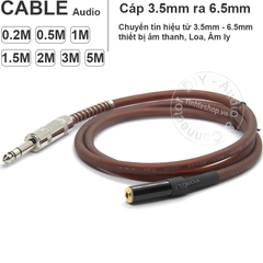 Cáp 3.5 ly sang 6.5 ly stereo DIY 0.2M đến 5M - 3.5m female to 6.35mm female cable