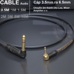 Cáp chuyển 3.5 ra 6.5 DIY 0.5 đến 10 mét - 3.5mm to 6.35mm TRS cable