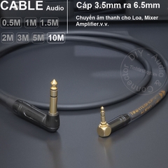 Cáp chuyển 3.5 ra 6.5 DIY 0.5 đến 10 mét - 3.5mm to 6.35mm TRS cable