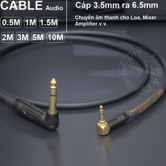 Cáp chuyển 3.5 ra 6.5 DIY 0.5 đến 10 mét - 3.5mm to 6.35mm TRS cable