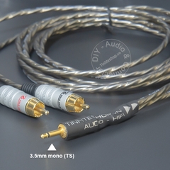 Cáp 3.5 mono ra 2 AV chuyển từ Catsettle ra Loa Âm ly 0.2 đến 5 mét - DIY 3.5mm mono to 2 RCA audio cable