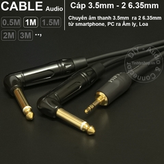 Dây 3.5 sang 2 đầu 6.5 DIY dài 0.5 đến 10 mét - 3.5mm x2 6.35mm cable