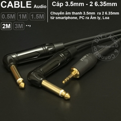 Dây 3.5 sang 2 đầu 6.5 DIY dài 0.5 đến 10 mét - 3.5mm x2 6.35mm cable