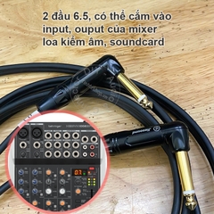 Dây 3.5 sang 2 đầu 6.5 chuyển âm thanh từ Điện thoại Máy tính sang Loa kiểm âm Mixer