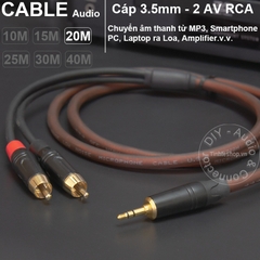 Dây jack 3.5 ra 2 hoa sen DIY dài từ 10 mét đến 40 mét - 3.5mm to 2 RCA cable