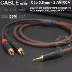 Dây jack 3.5 ra 2 hoa sen DIY dài từ 10 mét đến 40 mét - 3.5mm to 2 RCA cable