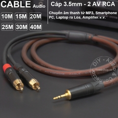 Dây jack 3.5 ra 2 hoa sen DIY dài từ 10 mét đến 40 mét - 3.5mm to 2 RCA cable