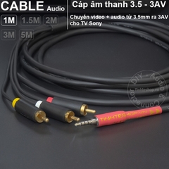 Dây 3.5 ra 3 RCA cho TV Sony dài 1 mét đến 5 mét - 3 RCA to 3.5mm cable