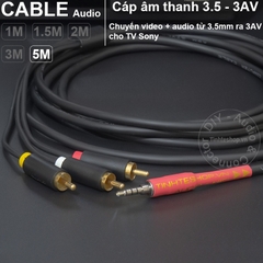 Dây 3.5 ra 3 RCA cho TV Sony dài 1 mét đến 5 mét - 3 RCA to 3.5mm cable