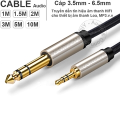 Cáp 3.5 ra 6.5 TRS Ugreen AV127 dài từ 1 mét đến 10 mét - 3.5mm to 1/4 TRS cable