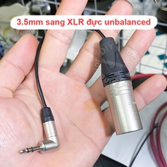 Cáp unbalanced 3.5 sang canon đực jack Neutrik cáp MOGAMI chuyển âm thanh cho Smartphone Laptop Microphone wireless Camera Mixer