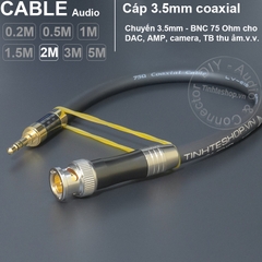 Cáp 3.5 sang BNC 75 Ohm cho Camera Thiết bị thu âm DAC.v.v. - DIY 3.5mm TRS to male BNC coaxial cable