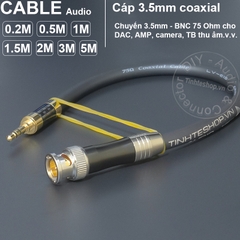 Cáp 3.5 sang BNC 75 Ohm cho Camera Thiết bị thu âm DAC.v.v. - DIY 3.5mm TRS to male BNC coaxial cable