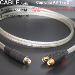 Dây cáp chia AV 1 ra 2 DIY 0.2M đến 5M - RCA female to 2 RCA female cable