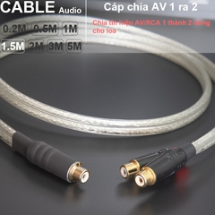 Dây cáp chia AV 1 ra 2 DIY 0.2M đến 5M - RCA female to 2 RCA female cable