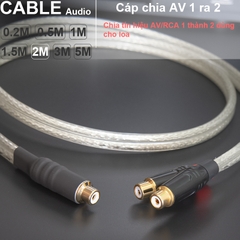 Dây cáp chia AV 1 ra 2 DIY 0.2M đến 5M - RCA female to 2 RCA female cable