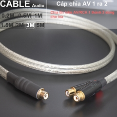 Dây cáp chia AV 1 ra 2 DIY 0.2M đến 5M - RCA female to 2 RCA female cable