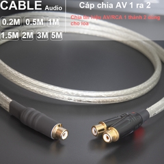 Dây cáp chia AV 1 ra 2 DIY 0.2M đến 5M - RCA female to 2 RCA female cable