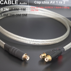 Dây cáp chia AV 1 ra 2 DIY 0.2M đến 5M - RCA female to 2 RCA female cable