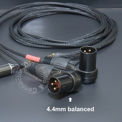 Cáp balanced 4.4 ra 2 đầu canon vuông góc lõi đồng 4N mạ bạc