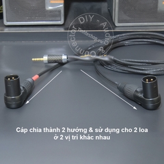 Cáp balanced 4.4 ra 2 đầu canon vuông góc lõi đồng 4N mạ bạc